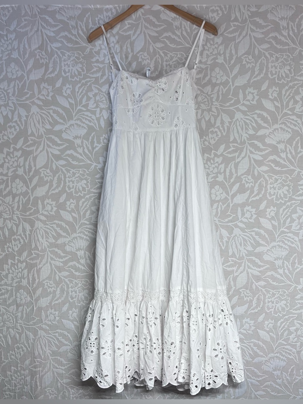 American Eagle White Lace Strapy Maxi Sundress.